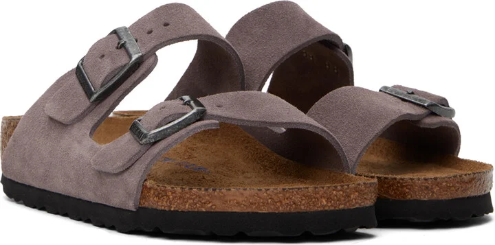Birkenstock Purple Narrow Arizona Soft Footbed Sandals - Image 4