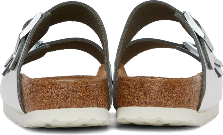 Birkenstock Silver Narrow Arizona Soft Footbed Sandals - Image 2
