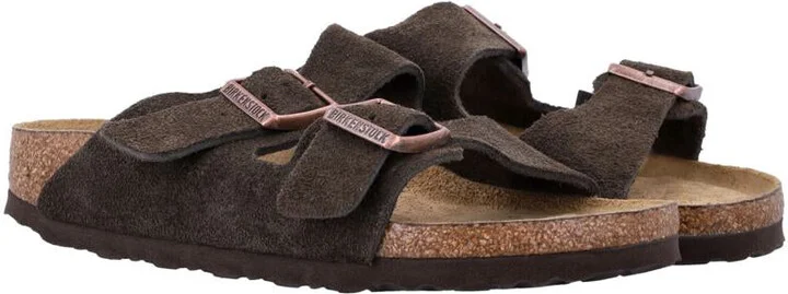 Birkenstock Suede Arizona Sandals Mocha Brown - Image 2