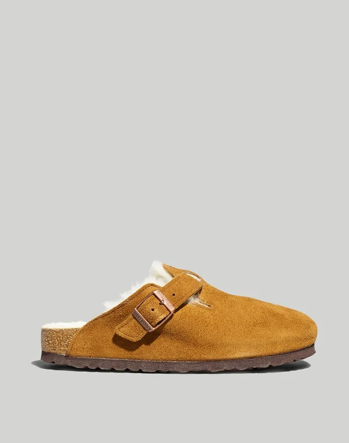 Birkenstock® Suede Boston Clogs in Shearling