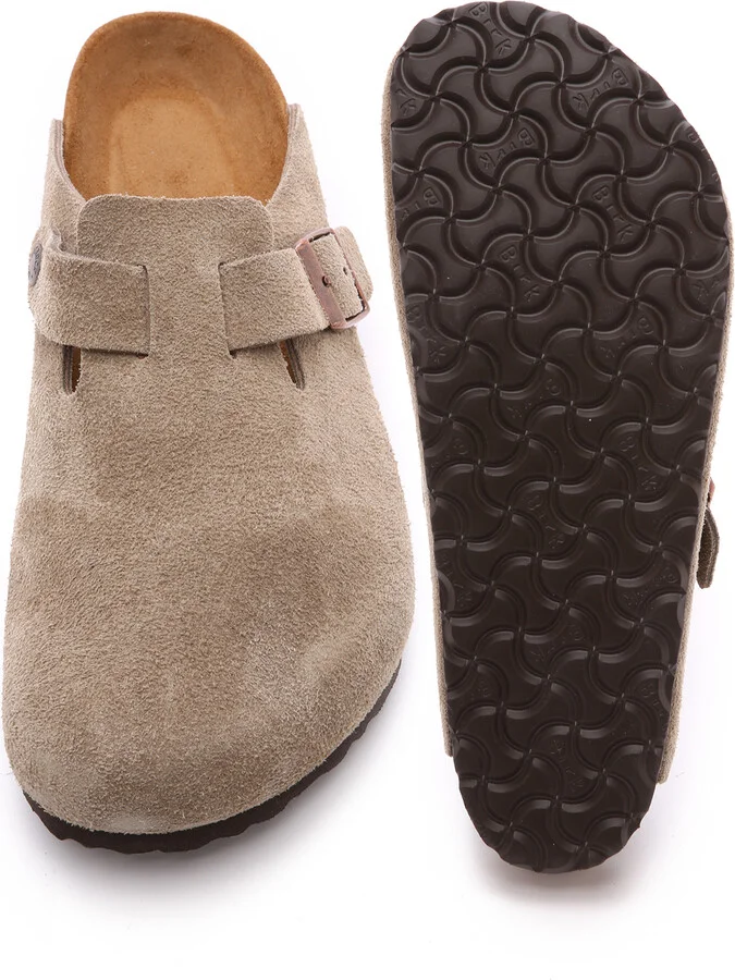 Birkenstock Suede Soft Footbed Boston Clogs - Image 4