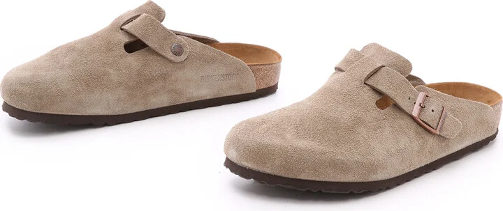 Birkenstock Suede Soft Footbed Boston Clogs - Image 6