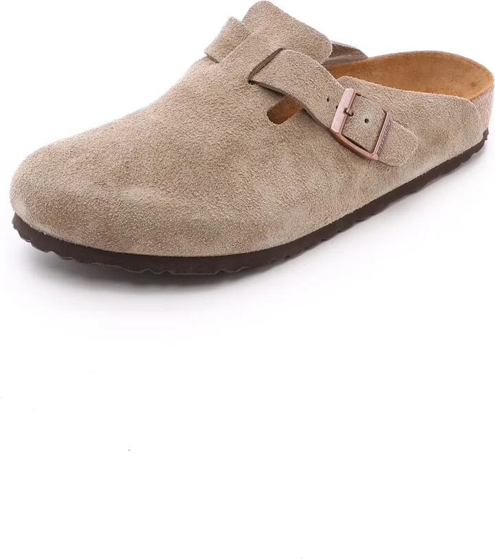 Birkenstock Suede Soft Footbed Boston Clogs