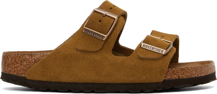 Birkenstock Tan Narrow Arizona Soft Footbed Sandals