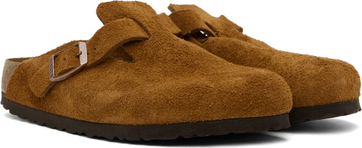 Birkenstock Tan Narrow Boston Soft Footbed Loafers - Image 4
