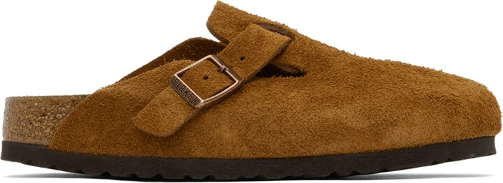 Birkenstock Tan Narrow Boston Soft Footbed Loafers