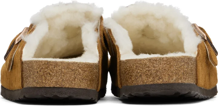 Birkenstock Tan Regular Boston Shearling Slip-on Loafers - Image 2