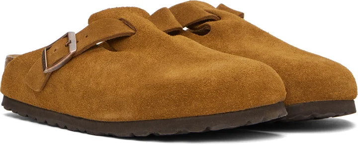Birkenstock Tan Regular Boston Soft Footbed Slip-on Loafers - Image 4