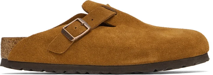 Birkenstock Tan Regular Boston Soft Footbed Slip-on Loafers