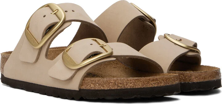 Birkenstock Taupe Narrow Arizona Big Buckle Sandals - Image 4