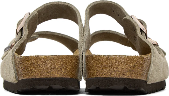 Birkenstock Taupe Narrow Arizona Soft Footbed Sandals - Image 2