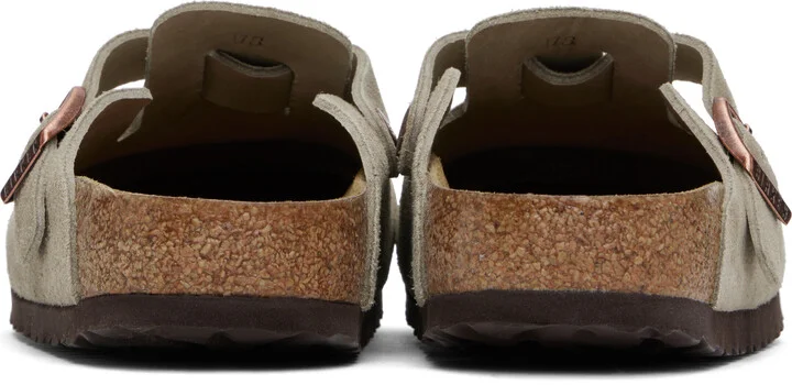 Birkenstock Taupe Narrow Boston Soft Footbed Slip-on Loafers - Image 2