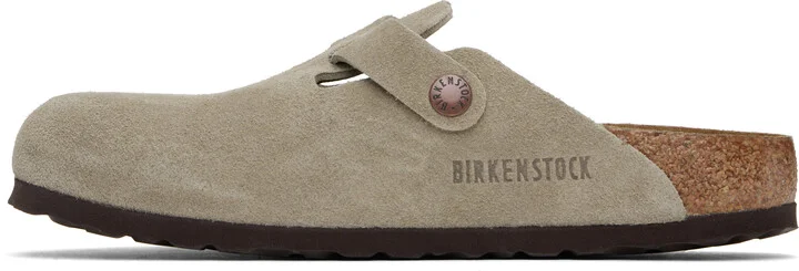 Birkenstock Taupe Narrow Boston Soft Footbed Slip-on Loafers - Image 3