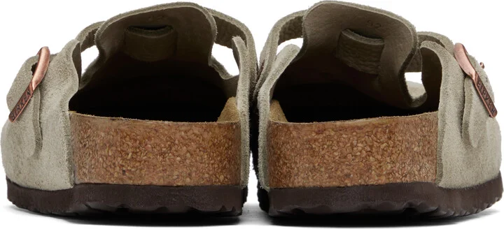 Birkenstock Taupe Regular Boston Soft Footbed Slip-on Loafers - Image 2