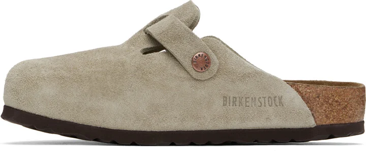 Birkenstock Taupe Regular Boston Soft Footbed Slip-on Loafers - Image 3