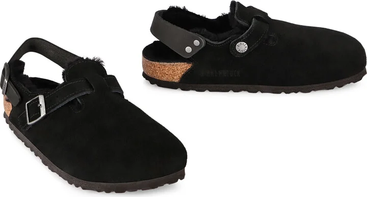 Birkenstock Tokio Leather And Fur Slippers - Image 7