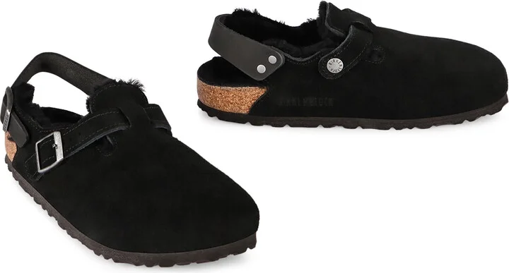 Birkenstock Tokio Leather And Fur Slippers - Image 3