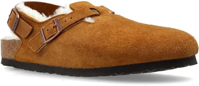 Birkenstock Tokio Shearling Suede Slippers - Image 2