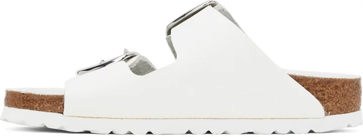 Birkenstock White Narrow Arizona Big Buckle Sandals - Image 3