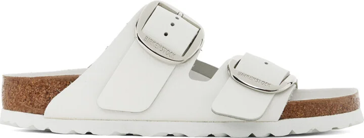 Birkenstock White Narrow Arizona Big Buckle Sandals