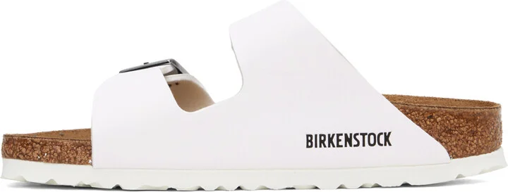 Birkenstock White Narrow Arizona Sandals - Image 3