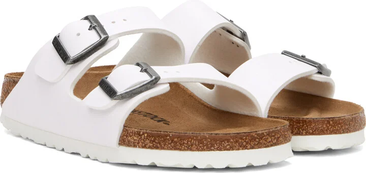 Birkenstock White Narrow Arizona Sandals - Image 4