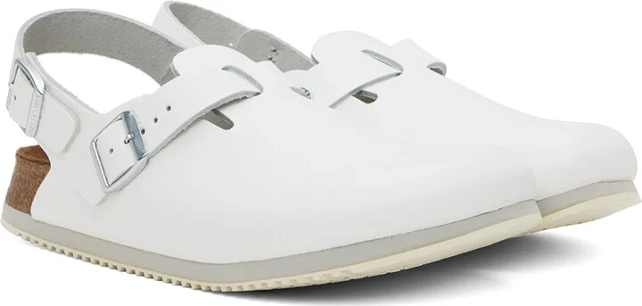 Birkenstock White Narrow Tokio Super Grip Loafers - Image 4