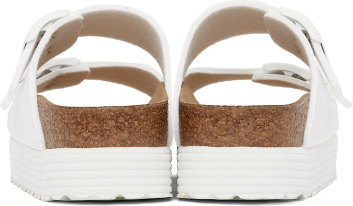 Birkenstock White Papillio Arizona Platform Sandals - Image 2