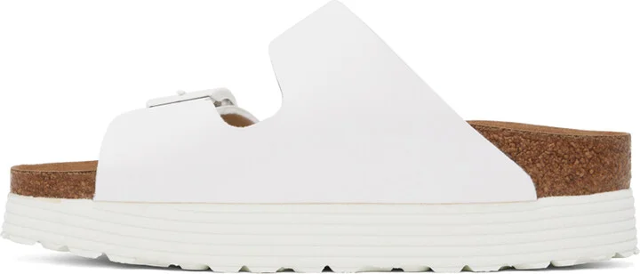 Birkenstock White Papillio Arizona Platform Sandals - Image 3