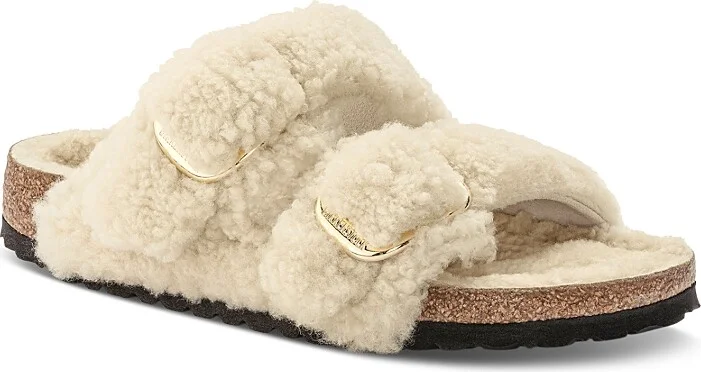 Birkenstock Women's Arizona Big Buckle Shearling Slide Sandals