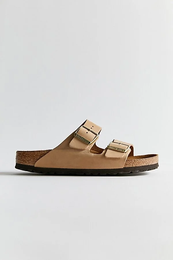 Birkenstock Women's Arizona Soft Footbed Leather Sandal in Sandcastle - Image 2