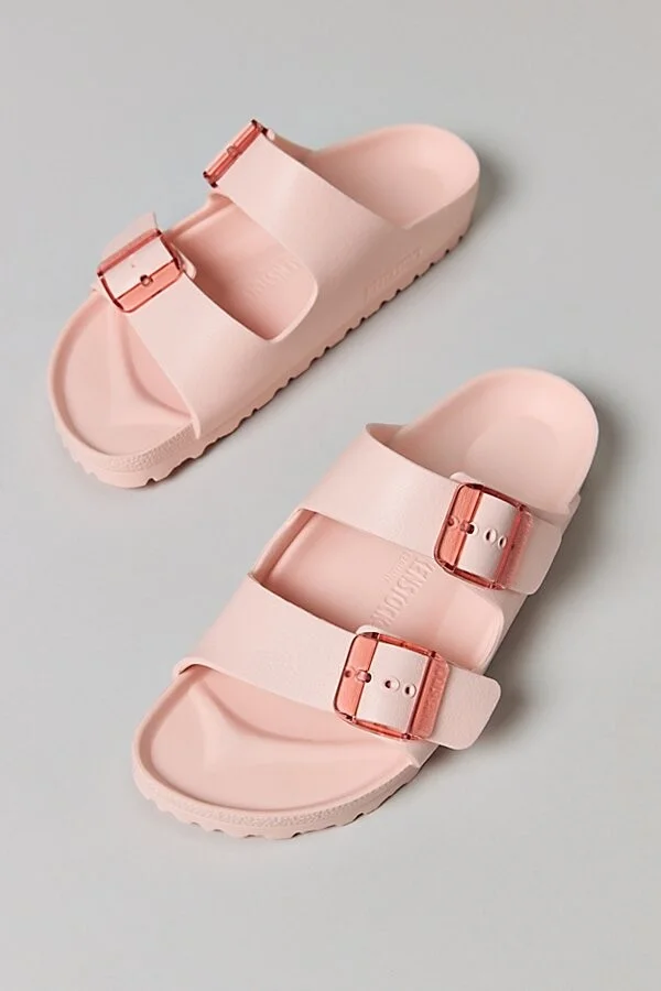 Birkenstock Women's Arizona Stealth Buckle EVA Sandal in Light Rose Eva