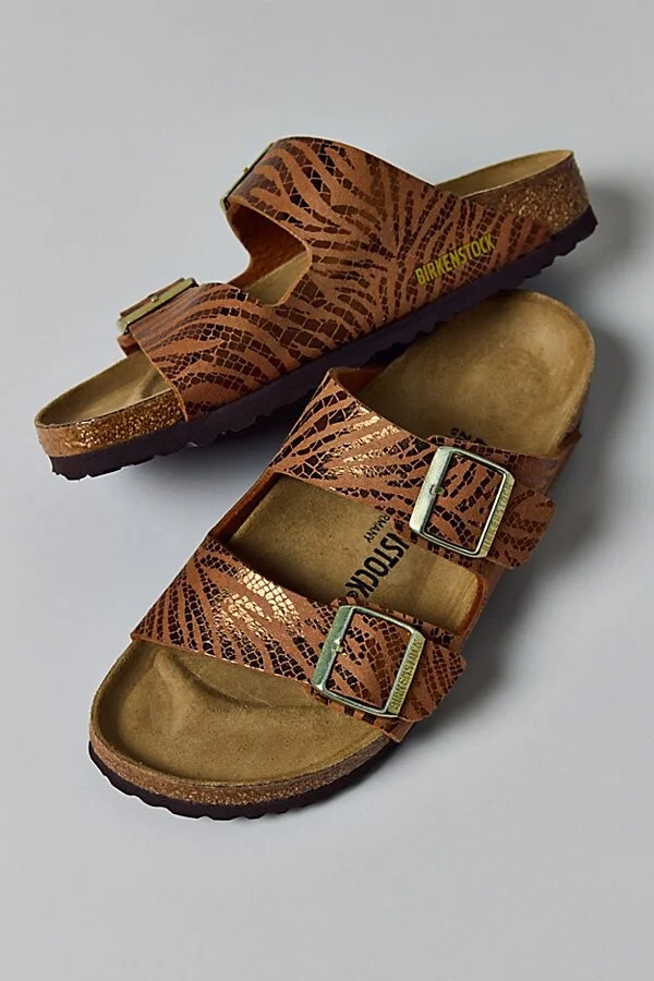 Birkenstock Women's Arizona Synthetics Silky Zebra Sandal in Silky Zebra Pecan - Image 2