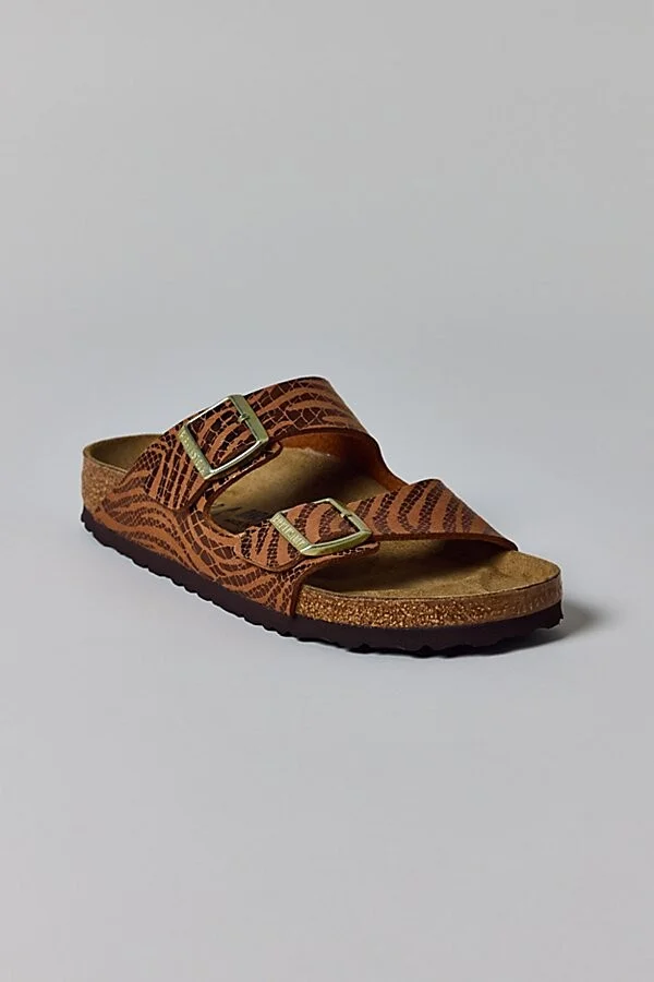 Birkenstock Women's Arizona Synthetics Silky Zebra Sandal in Silky Zebra Pecan - Image 4