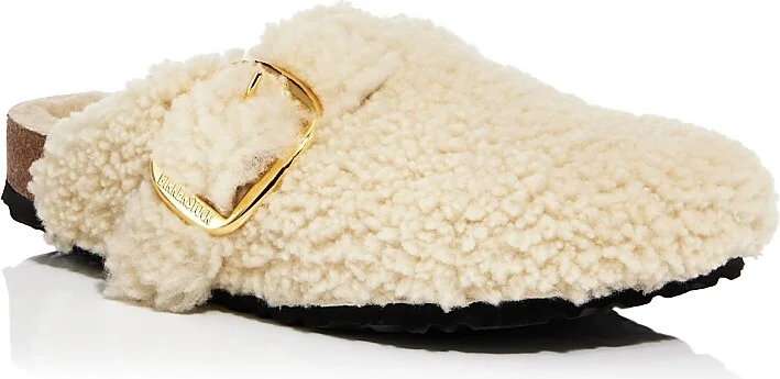 Birkenstock Women's Boston Big Buckle Teddy Shearling Clogs