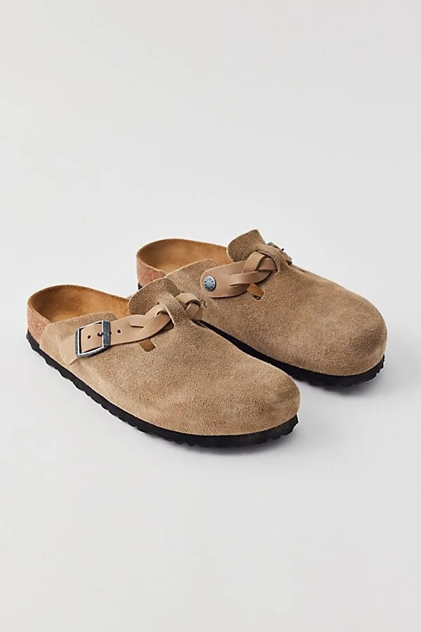 Birkenstock Women's Boston Braided Suede Clog in Taupe - Image 4
