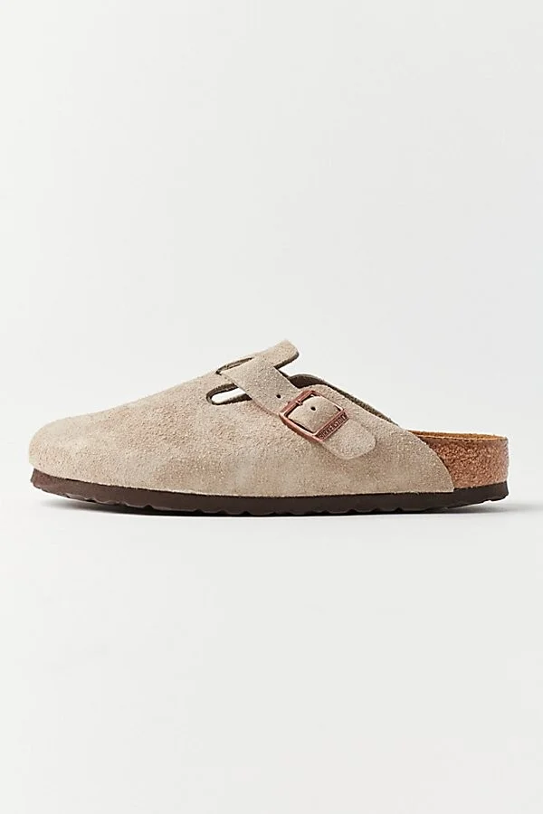 Birkenstock Women's Boston Soft Footbed Suede Clog in Taupe - Image 3