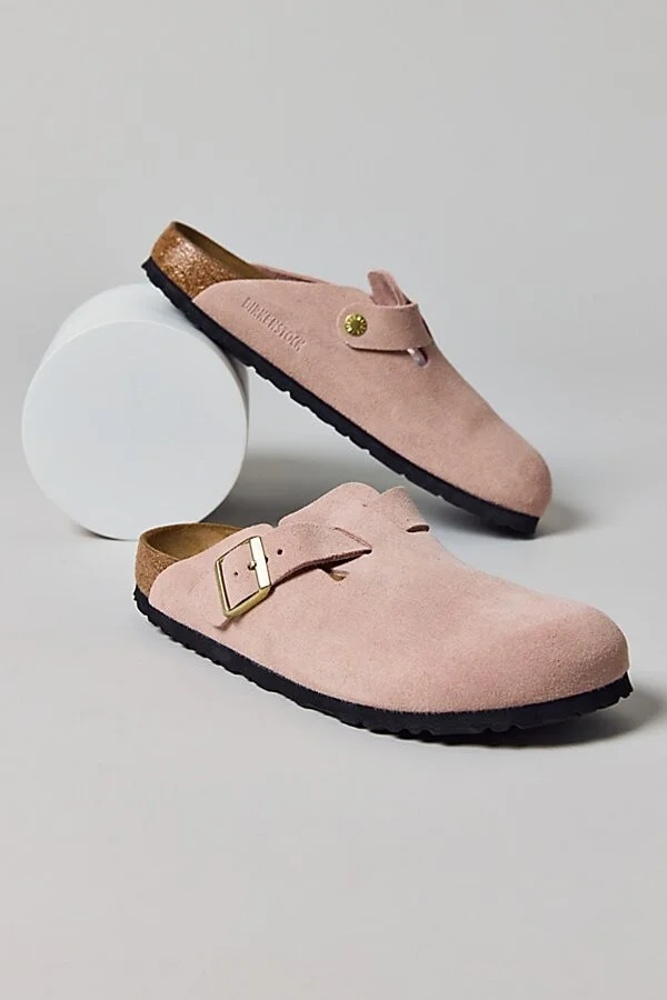 Birkenstock Women's Boston Suede Clog in Light Rose - Image 2