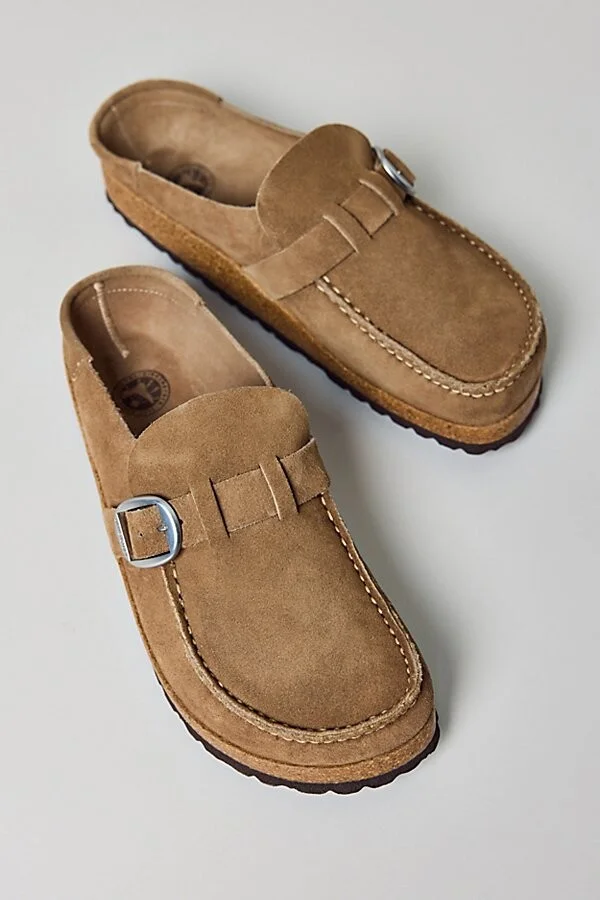Birkenstock Women's Buckley Suede Clog in Gray Taupe Suede - Image 2