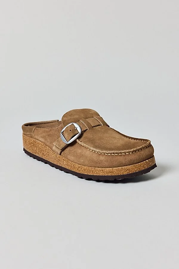 Birkenstock Women's Buckley Suede Clog in Gray Taupe Suede - Image 4