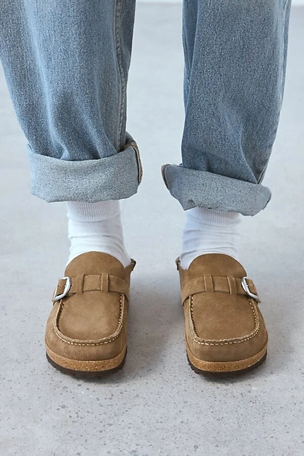Birkenstock Women's Buckley Suede Clog in Gray Taupe Suede - Image 5