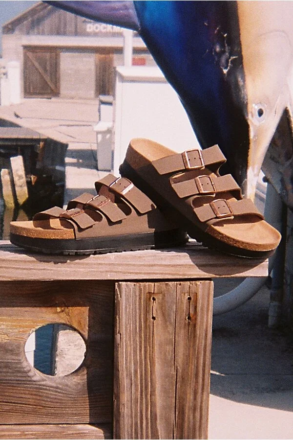 Birkenstock Women's Florida Flex Birko-Flor Platform Sandal in Mocha Birkibuc