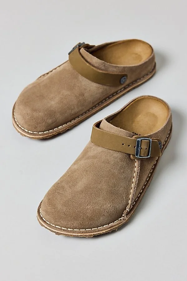 Birkenstock Women's Lutry Premium Suede Clog in Gray Taupe Suede - Image 4