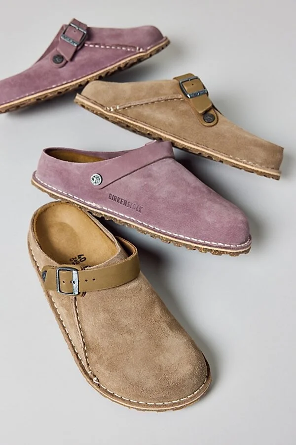 Birkenstock Women's Lutry Premium Suede Clog in Gray Taupe Suede - Image 5