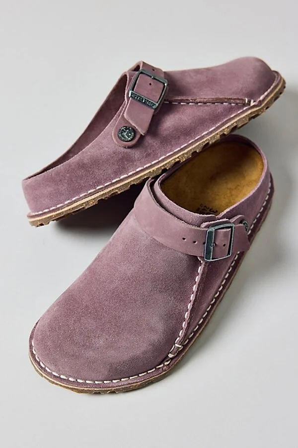 Birkenstock Women's Lutry Premium Suede Clog in Gray Taupe Suede - Image 6