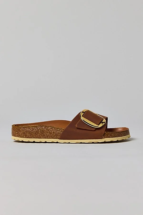 Birkenstock Women's Madrid Big Buckle Leather Sandal in Cognac - Image 2