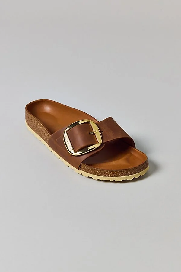 Birkenstock Women's Madrid Big Buckle Leather Sandal in Cognac - Image 3