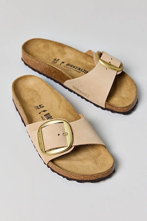 Birkenstock Women's Madrid Big Buckle Leather Sandal in Cognac - Image 7