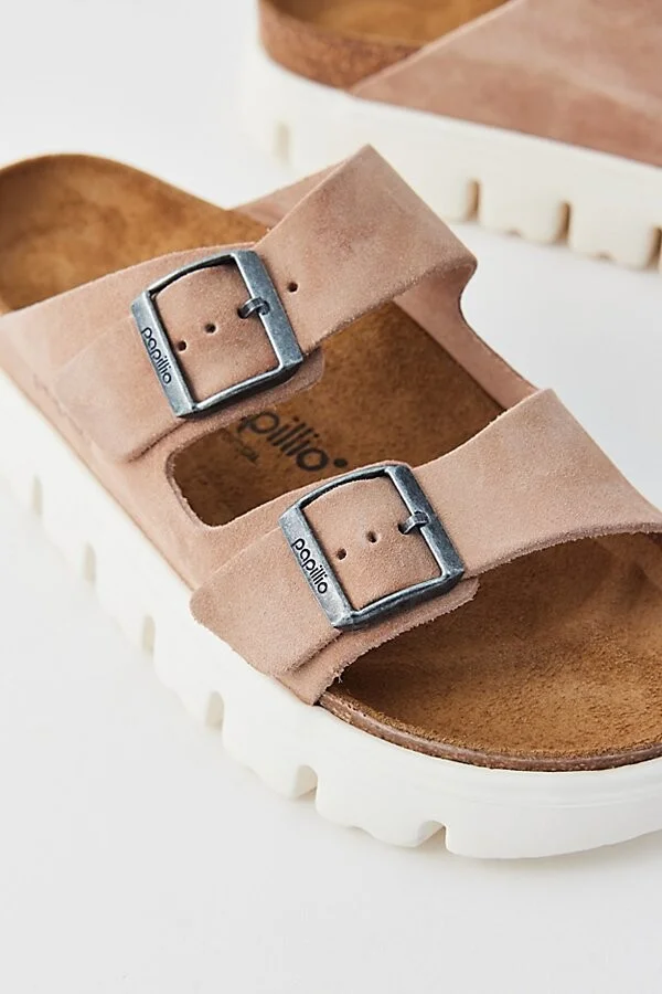 Birkenstock Women's Papillio Arizona Chunky Suede Sandal in Warm Sand - Image 4