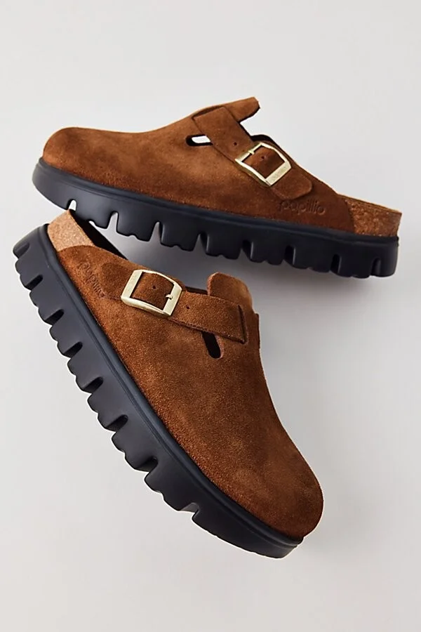 Birkenstock Women's Papillio Boston Chunky Suede Clog in Warm Sand - Image 10